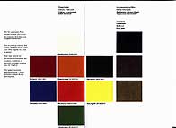 Folheto de cores dispon�veis
